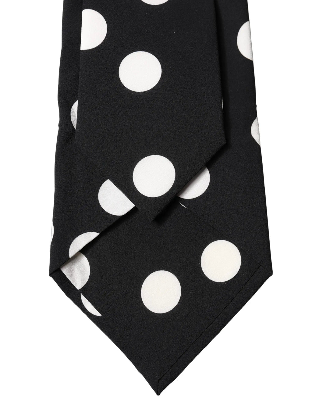 Dolce & Gabbana Black White Polka Dot Silk Adjustable Women Necktie Tie