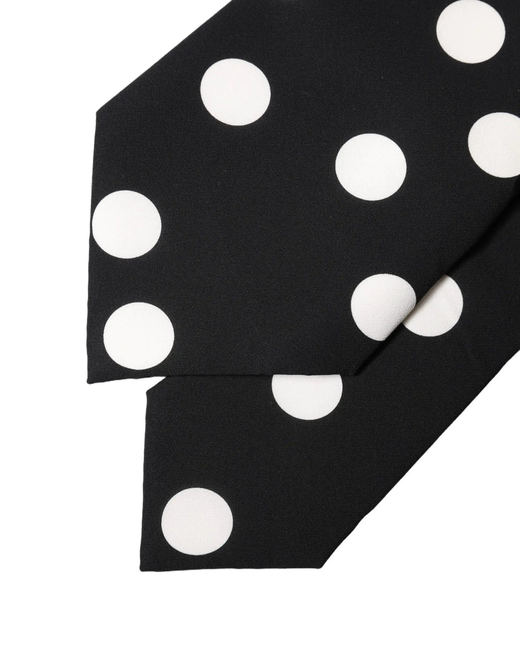 Dolce & Gabbana Black White Polka Dot Silk Adjustable Women Necktie Tie