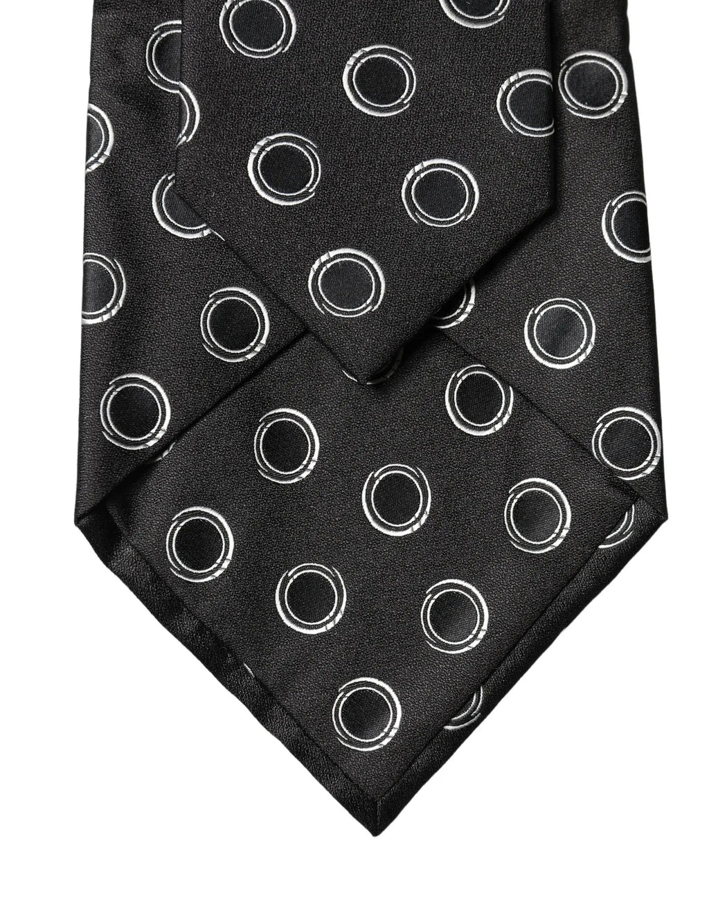 Dolce & Gabbana Black White Polka Dot Silk Adjustable Women Necktie Tie