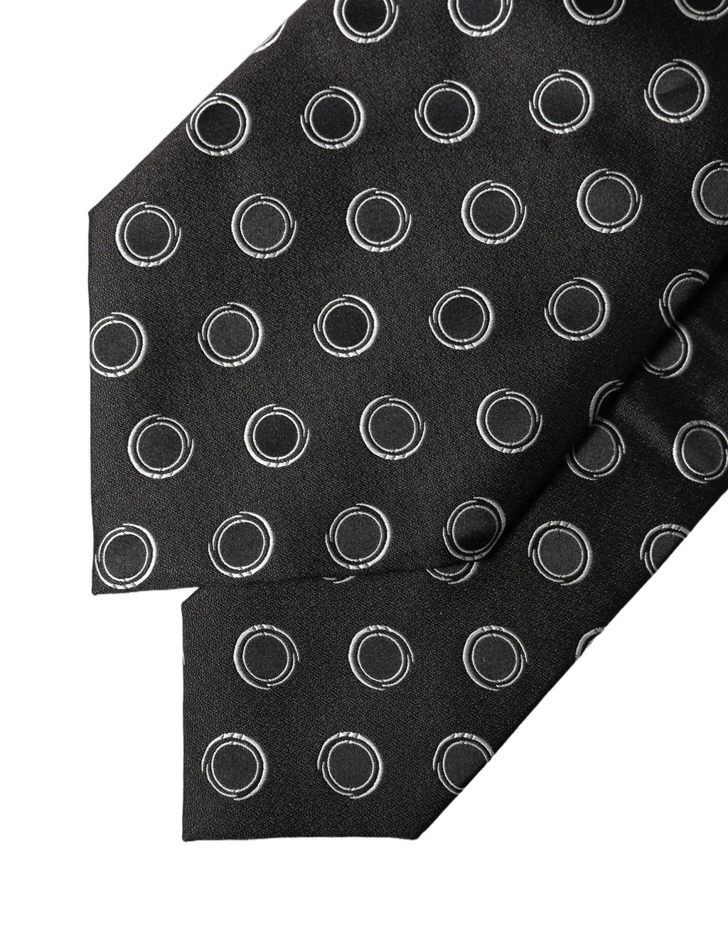 Dolce & Gabbana Black White Polka Dot Silk Adjustable Women Necktie Tie