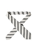 Dolce & Gabbana White Black Stripes Silk Adjustable Women Necktie Tie