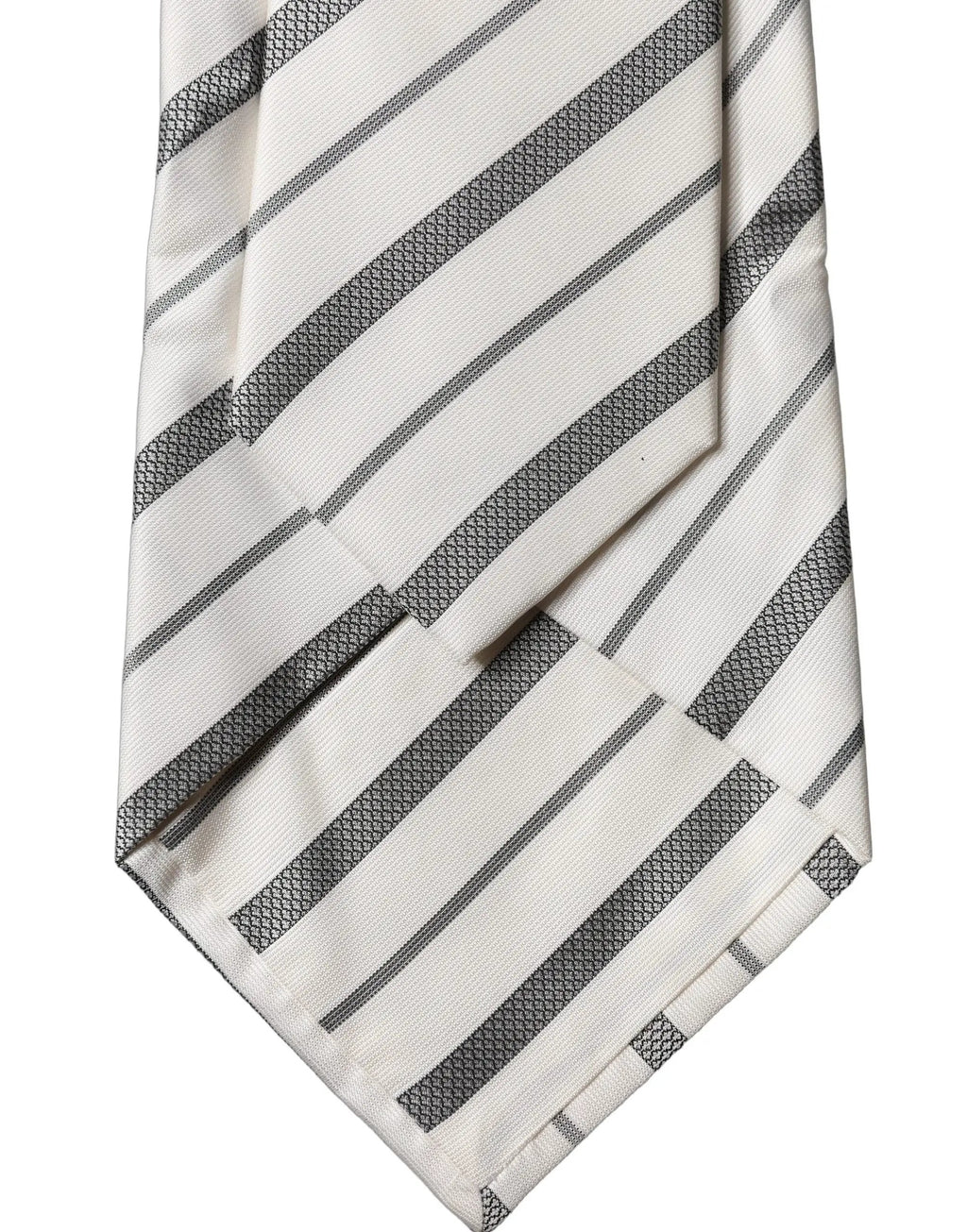 Dolce & Gabbana Black White Stripes Silk Adjustable Women Necktie Tie