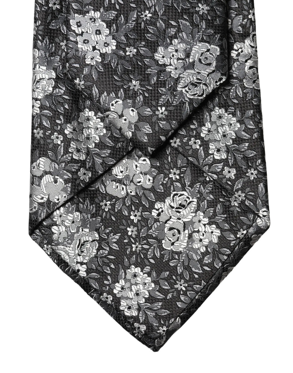 Dolce & Gabbana Black White Floral Silk Adjustable Women Necktie Tie