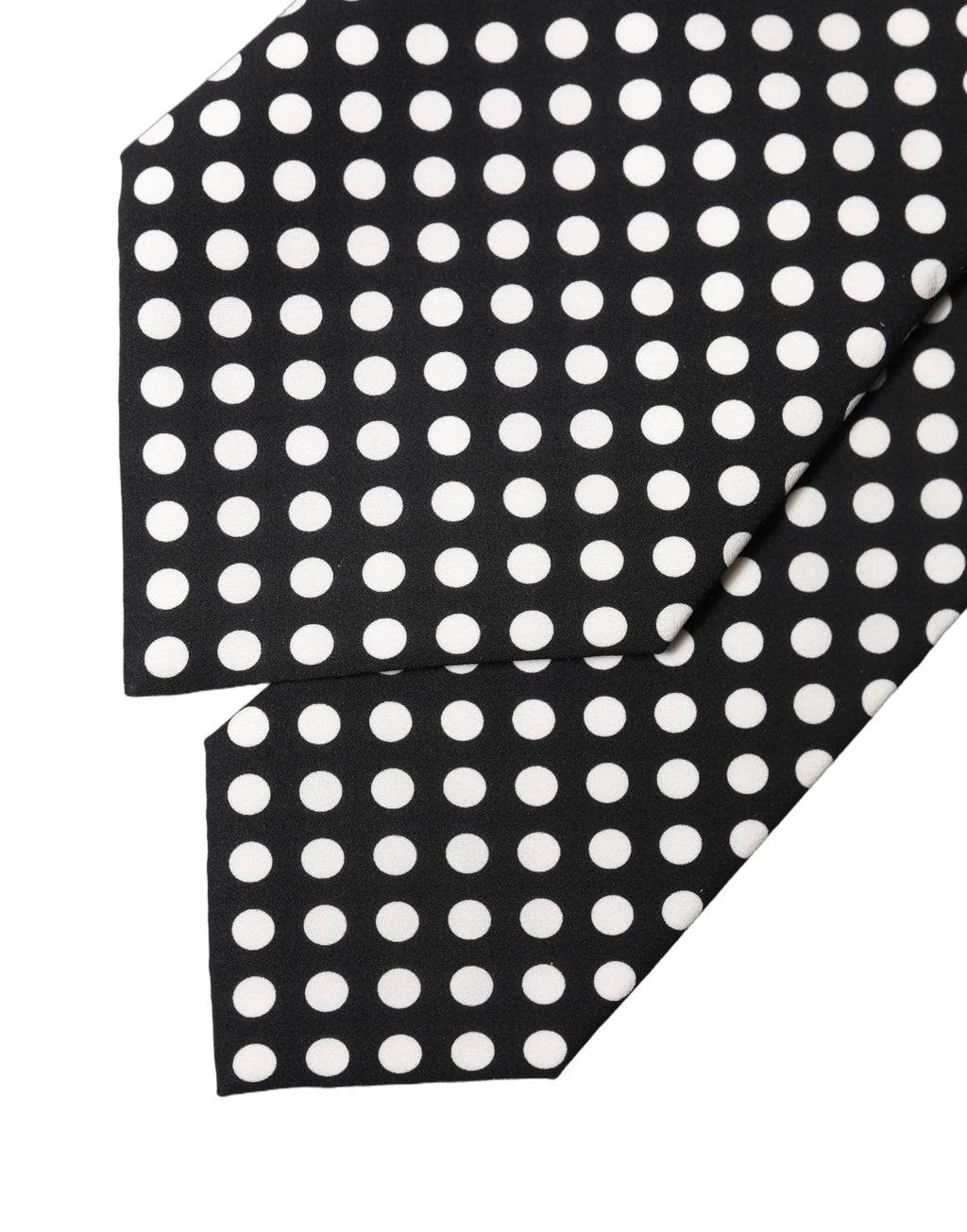 Dolce & Gabbana Black White Polka Dot Silk Adjustable Women Necktie Tie