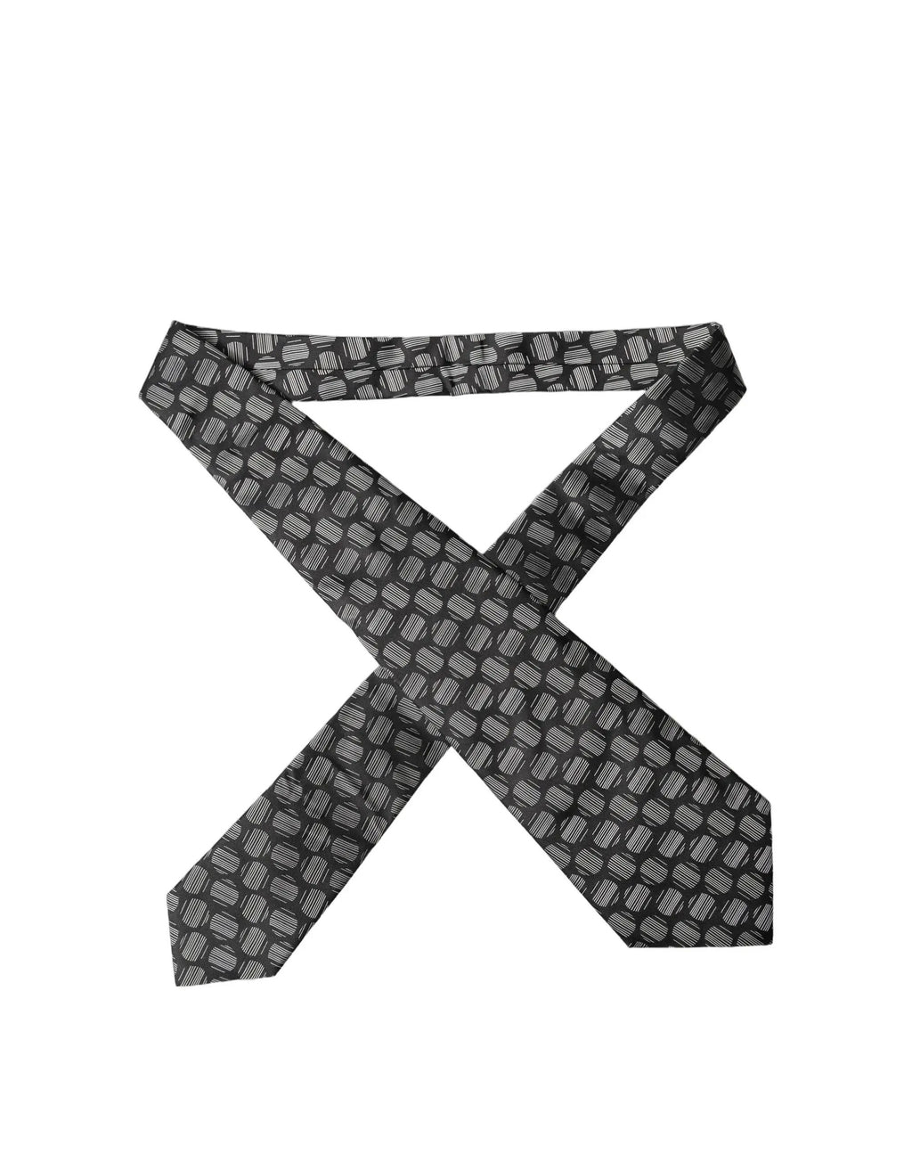 Dolce & Gabbana Black White Geometric Silk Adjustable Women Necktie Tie
