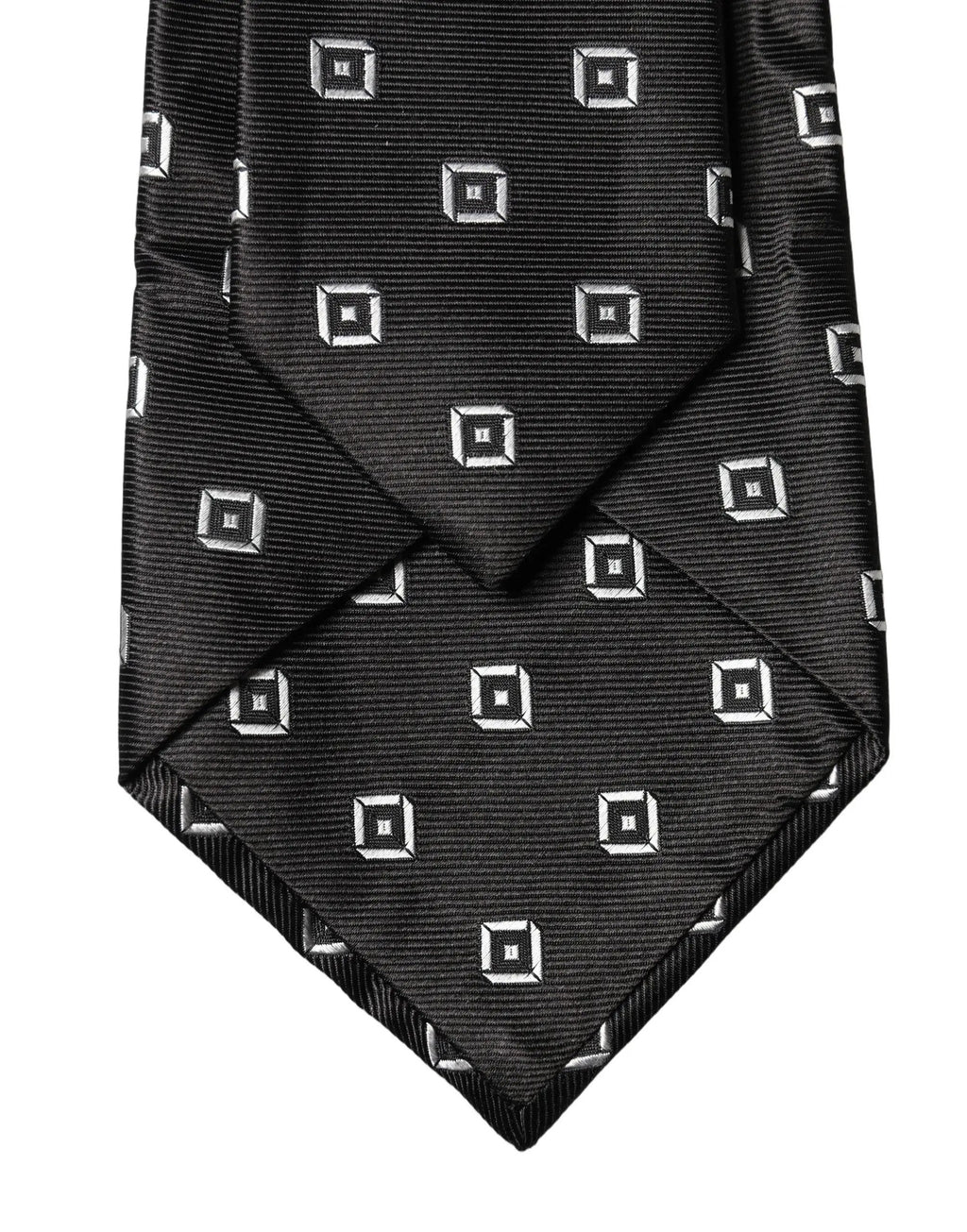 Dolce & Gabbana Black White Geometric Silk Adjustable Women Necktie Tie