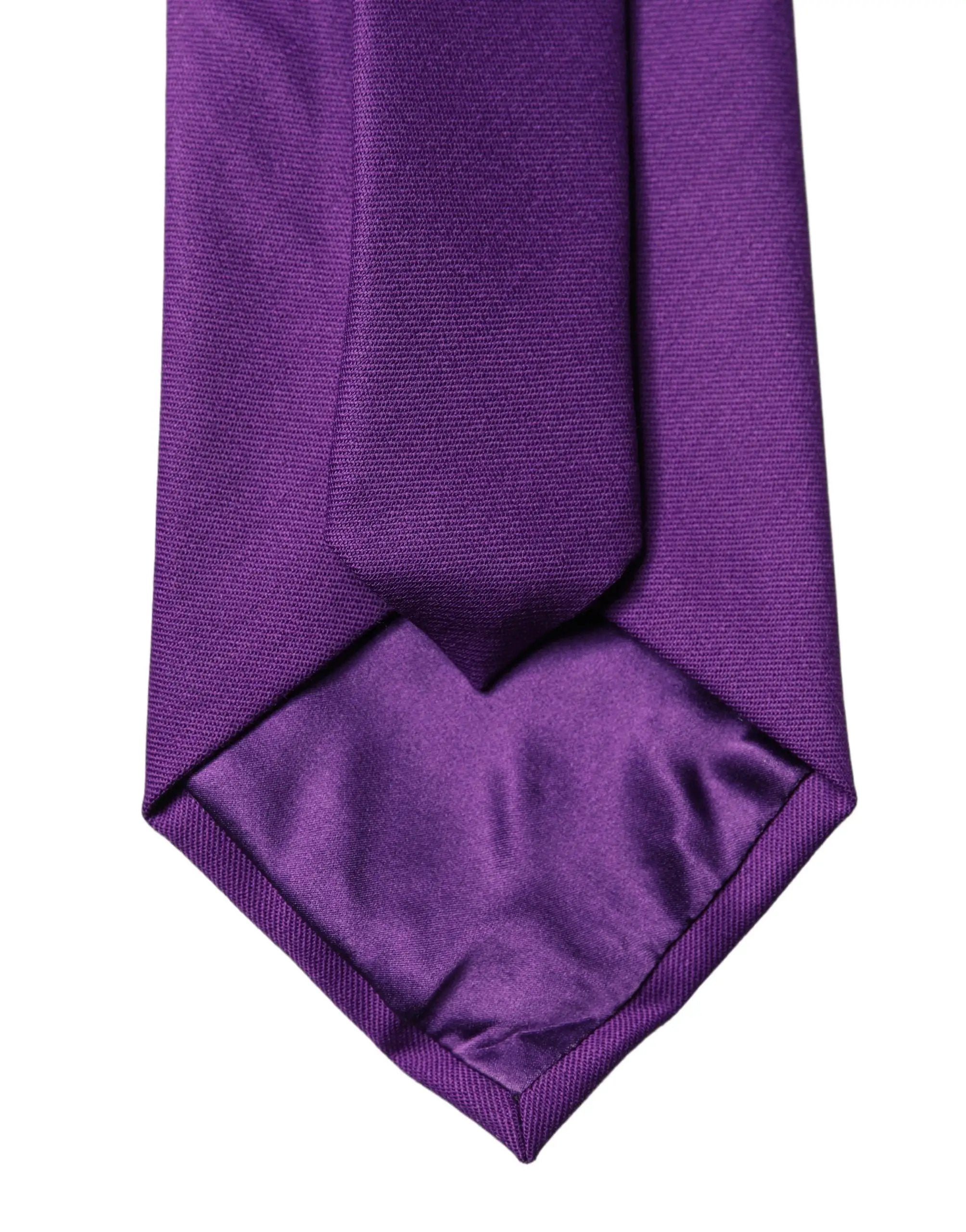 Dolce & Gabbana Purple Polyester Satin Adjustable Women Tied Necktie Tie