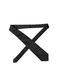 Dolce & Gabbana Black Solid Satin Silk Adjustable Women Necktie Tie