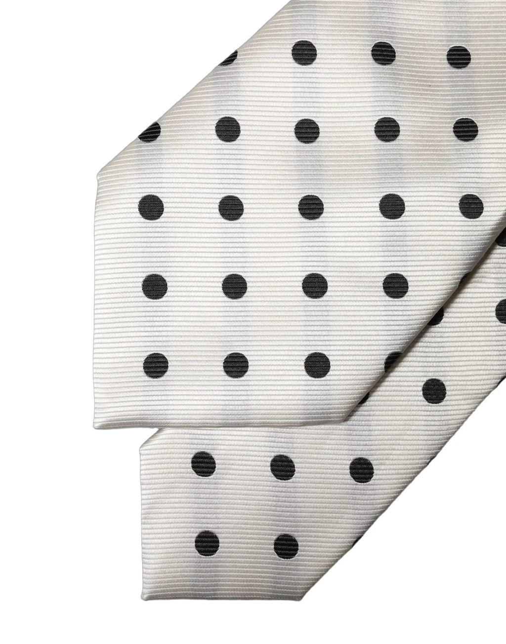 Dolce & Gabbana White Black Polka Dot Silk Adjustable Women Necktie Tie