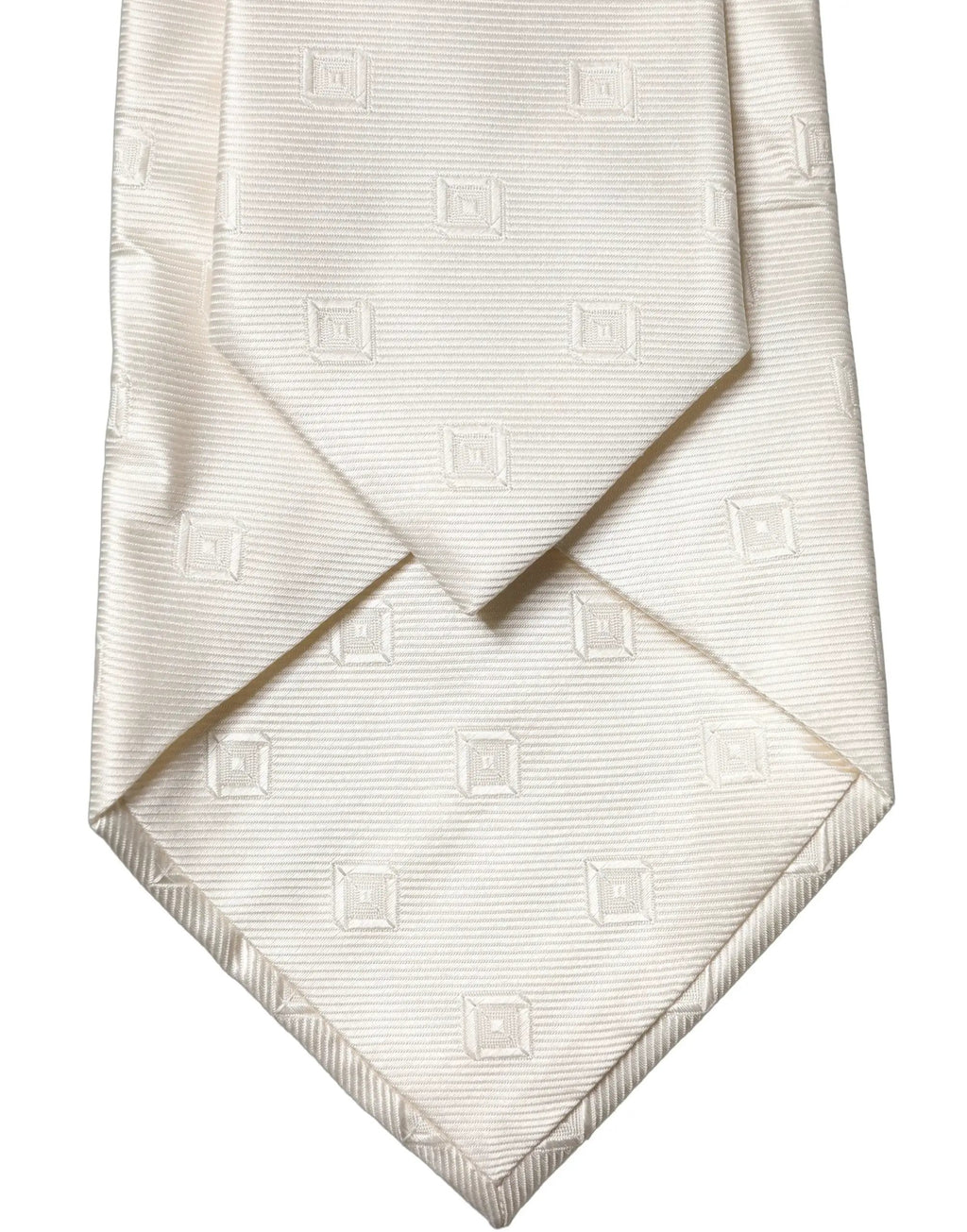 Dolce & Gabbana Cravate réglable en soie à motifs géométriques blanc cassé pour femme