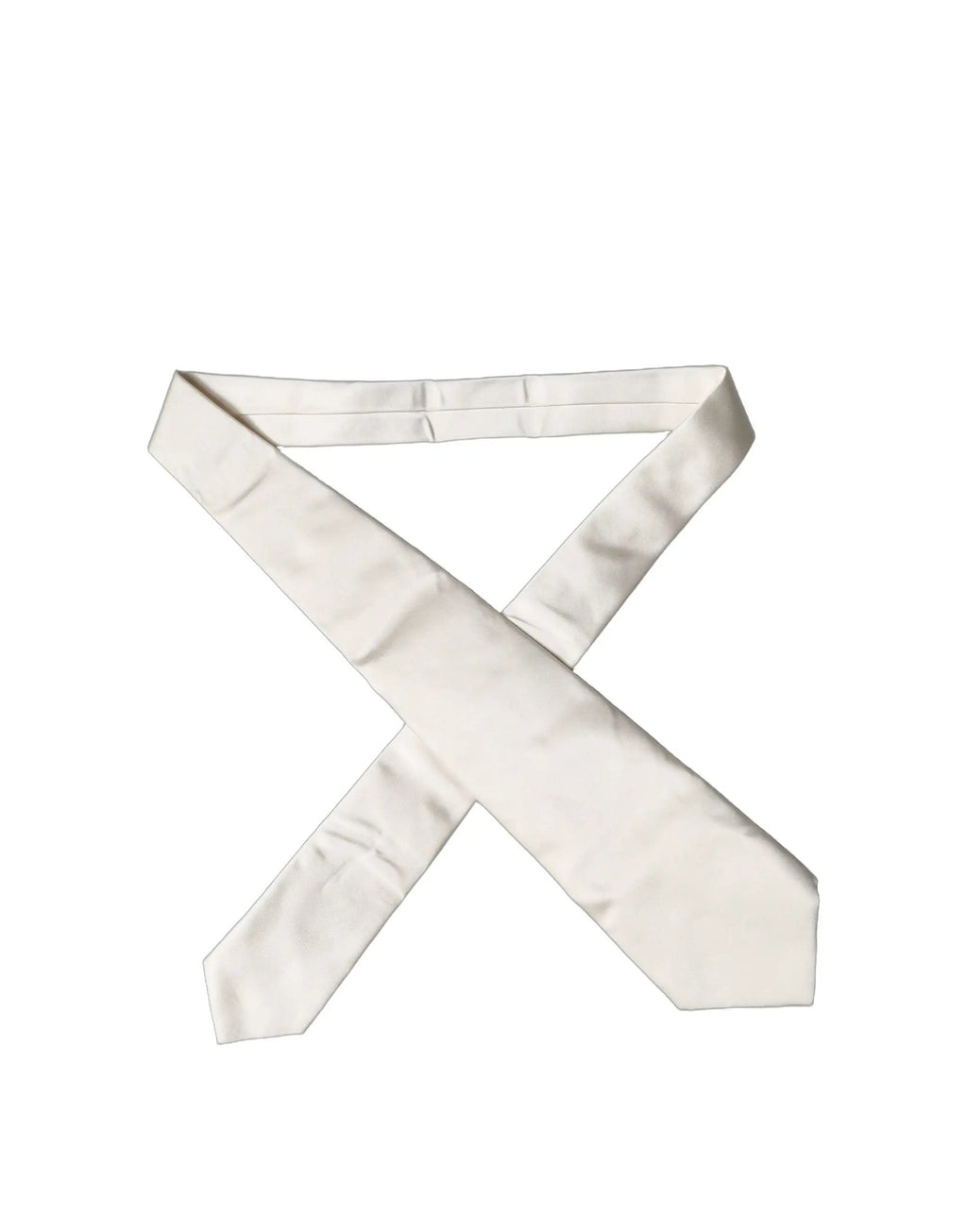 Cravate tour de cou réglable en soie unie blanc cassé pour femme Dolce & Gabbana