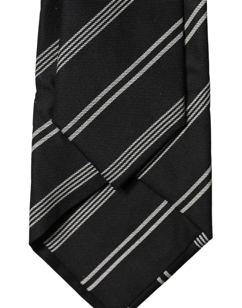 Dolce & Gabbana Black White Stripes Silk Adjustable Women Necktie Tie