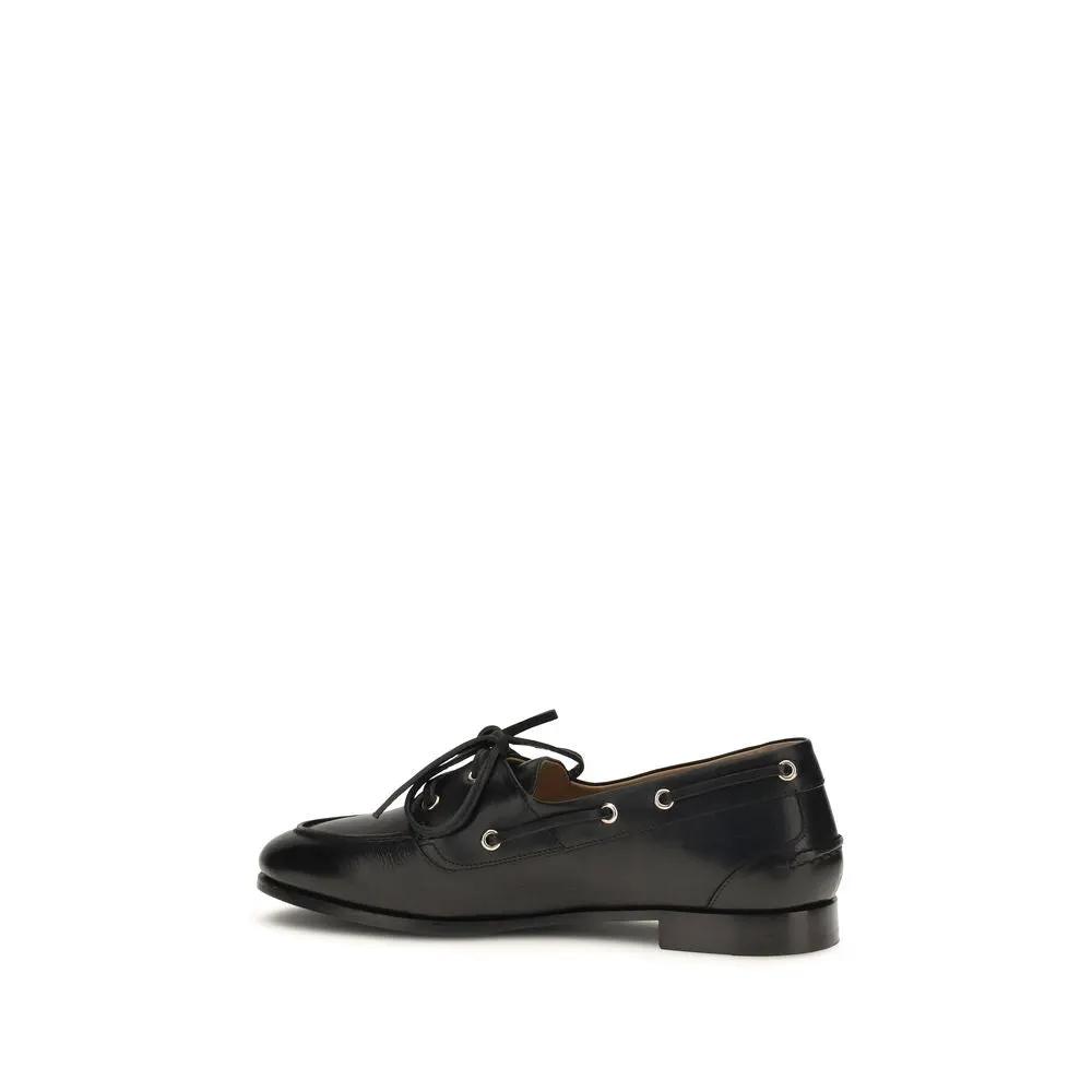 Bally Black Calf Leather Bos Taurus Slip-On Loafers
