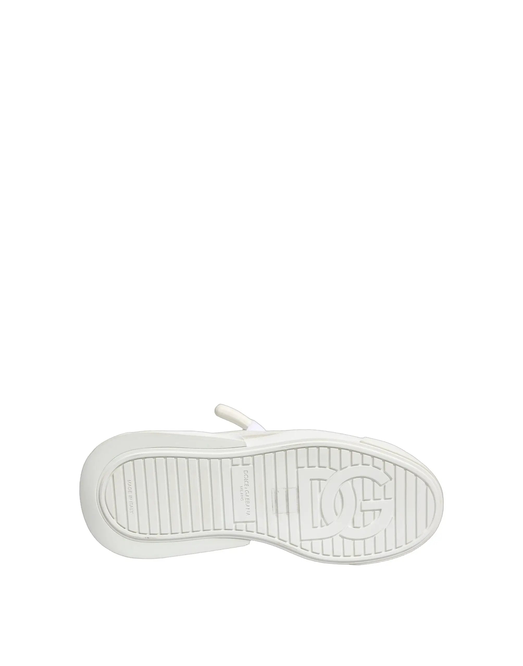Dolce & Gabbana White Calfskin Leather Low Top Sneakers Shoes