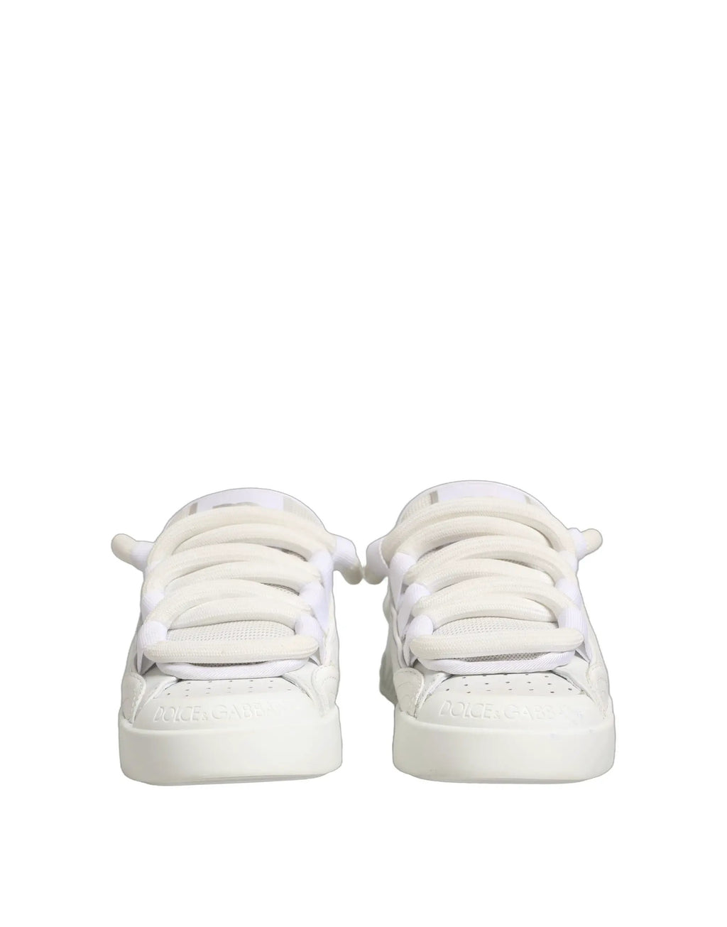 Dolce & Gabbana White Calfskin Leather Low Top Sneakers Shoes