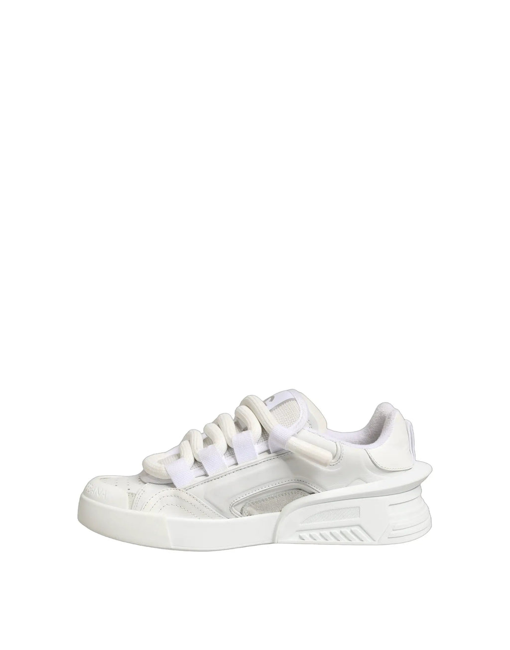 Dolce & Gabbana White Calfskin Leather Low Top Sneakers Shoes
