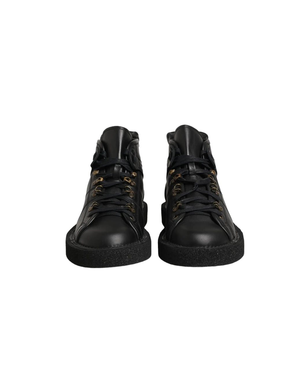 Dolce & Gabbana Black Leather Lace Up Men Ankle Boots Shoes
