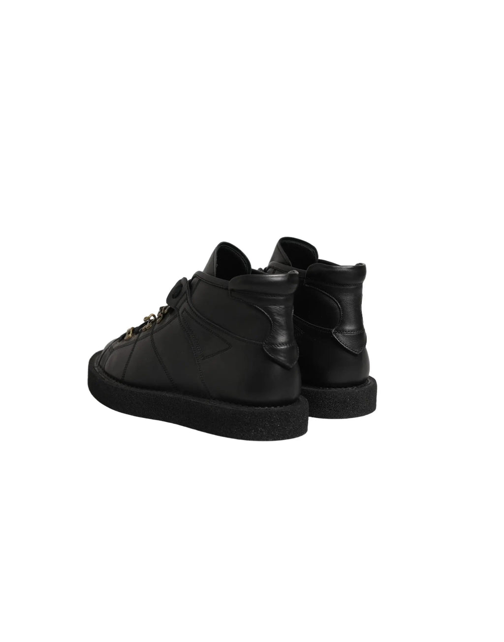 Dolce & Gabbana Black Leather Lace Up Men Ankle Boots Shoes