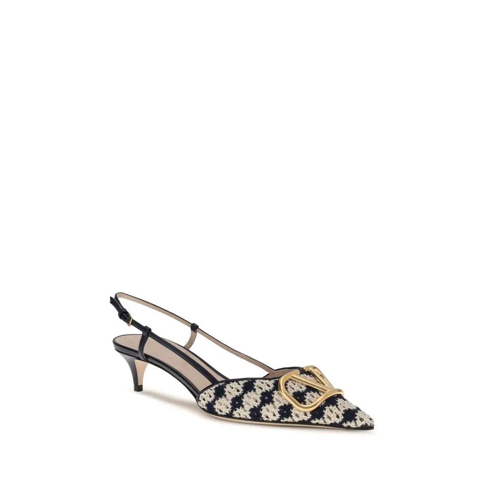 Escarpins à talons moyens en cuir de chèvre multicolore Valentino Garavani