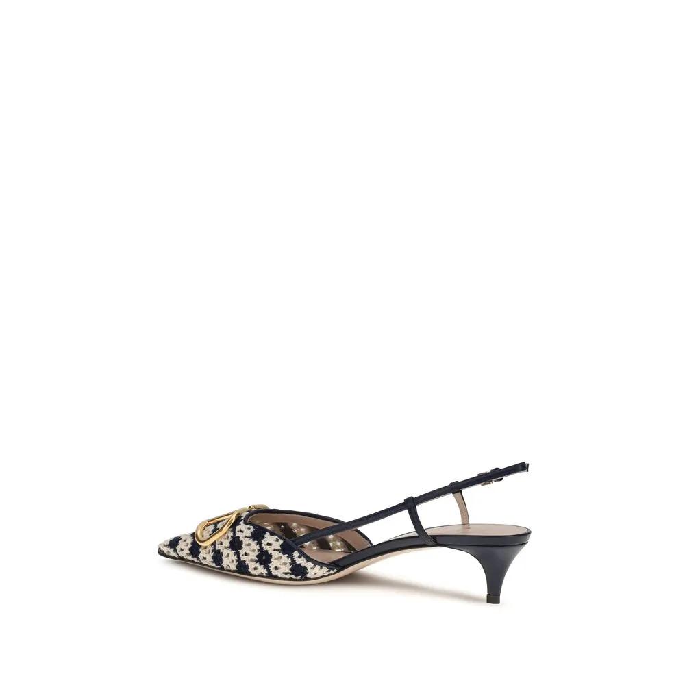 Escarpins à talons moyens en cuir de chèvre multicolore Valentino Garavani
