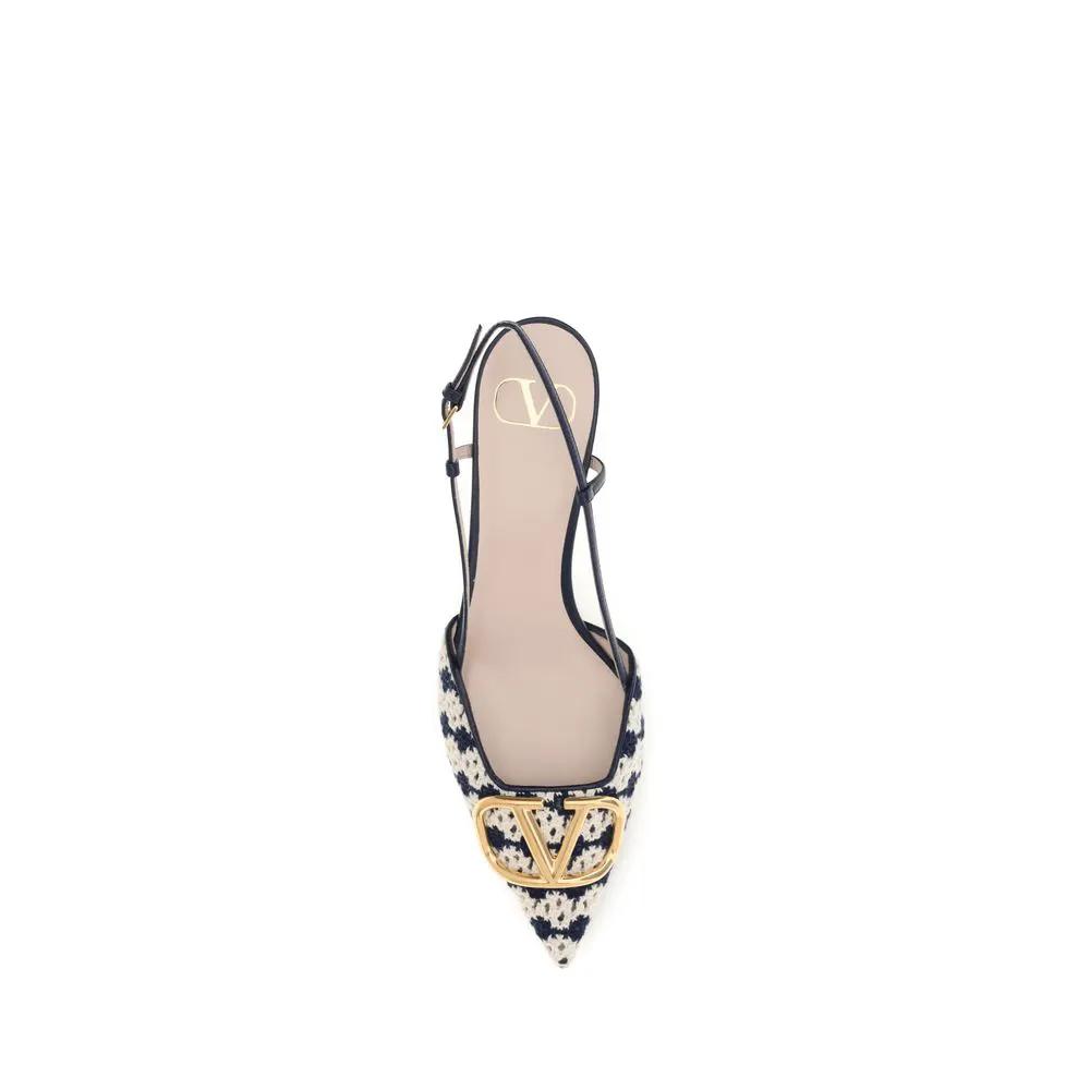 Escarpins à talons moyens en cuir de chèvre multicolore Valentino Garavani