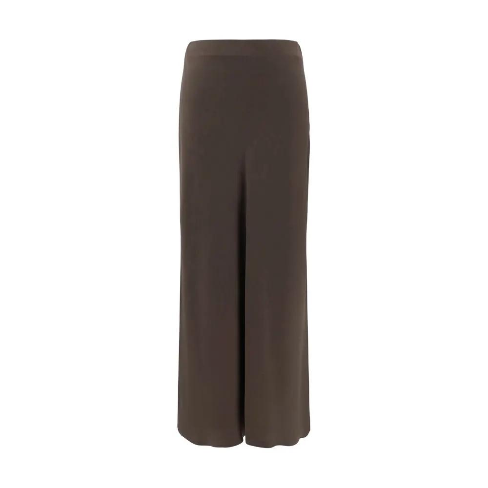 Jupe midi Brunello Cucinelli en acétate marron