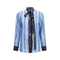 Chemise Gucci en soie bleue à motifs