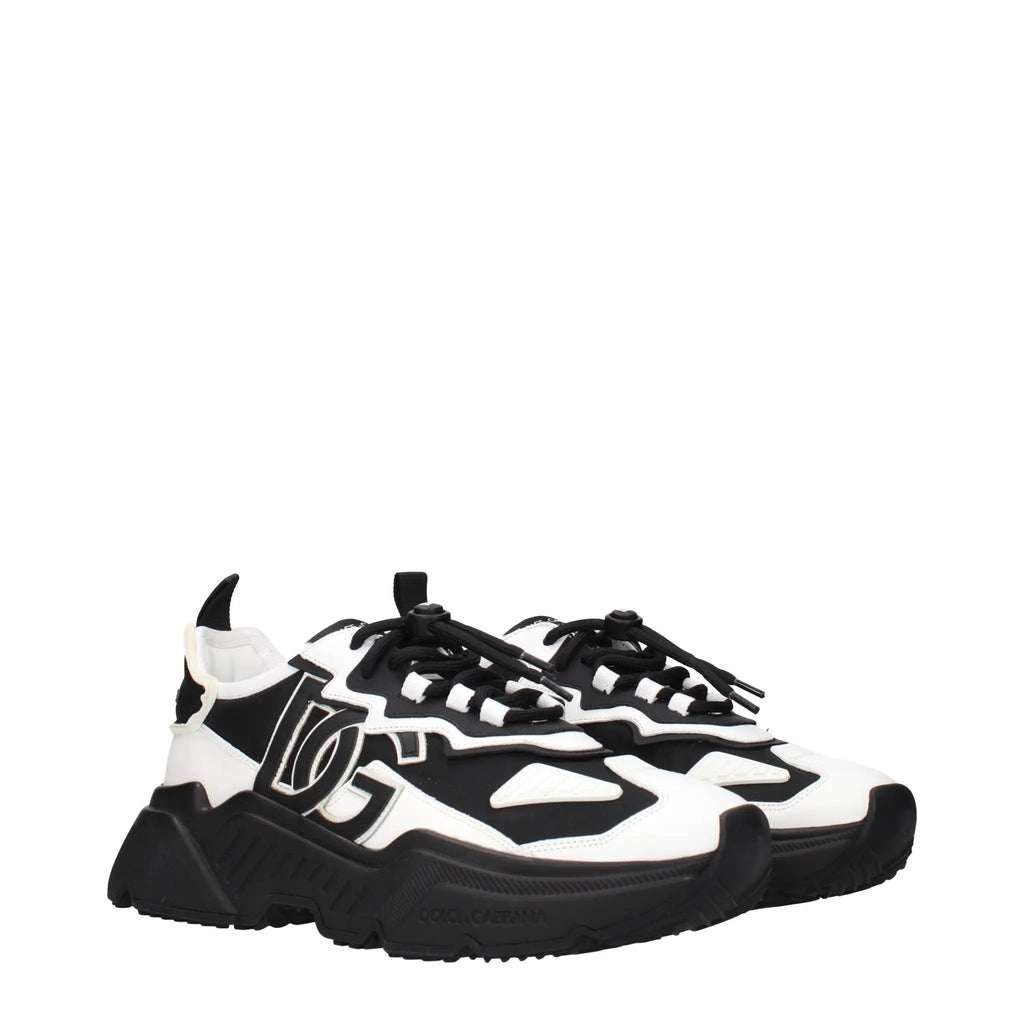 Dolce & Gabbana White Leather Chunky Sneakers