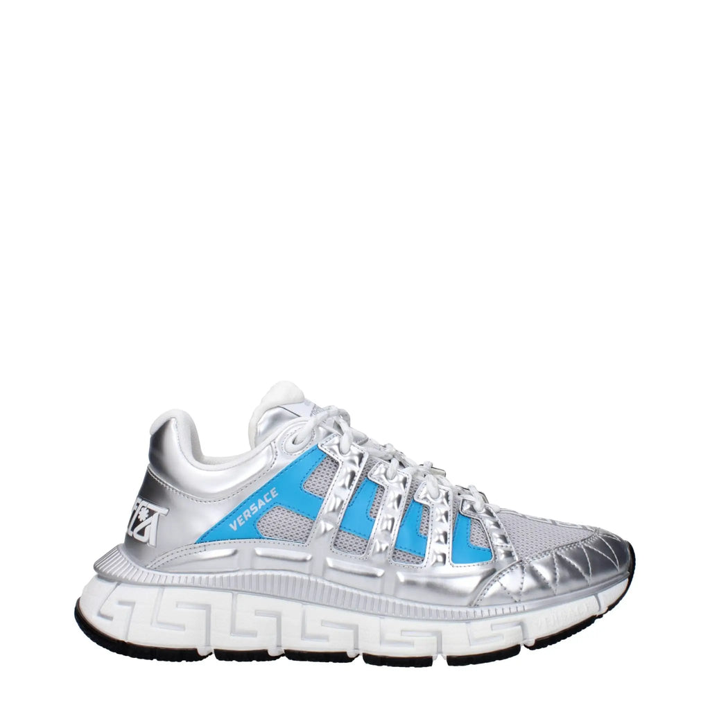 Versace Gray Fabric Athletic Sneakers