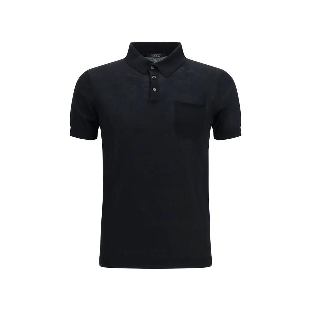 Polo Aragona en Coton Noir Cachemire