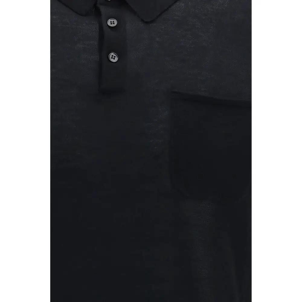Polo Aragona en Coton Noir Cachemire