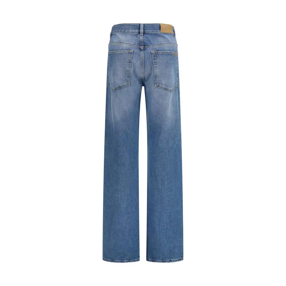 Jean droit en coton bleu Calvin Klein