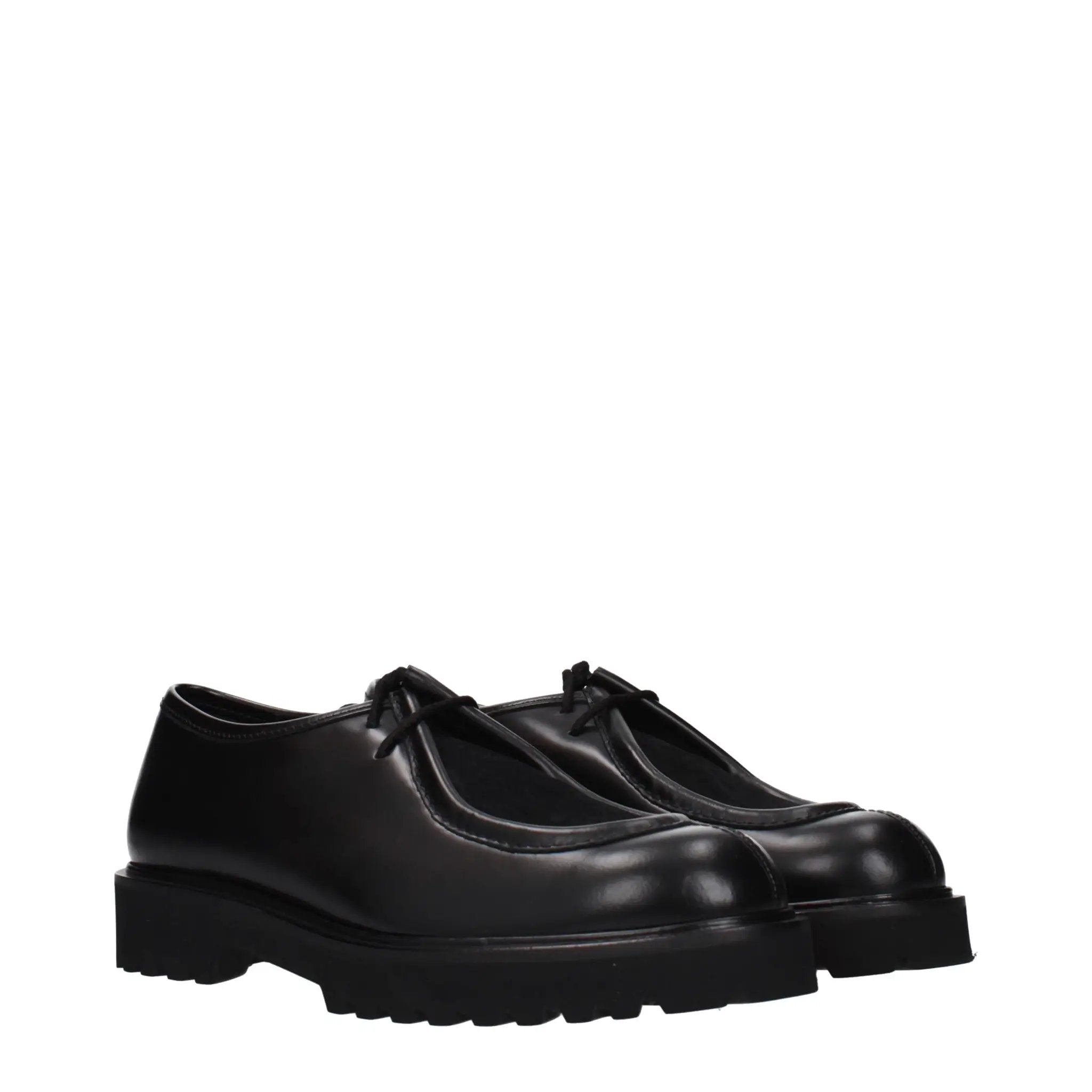 Max Mara Black Leather Oxfords And Derbies
