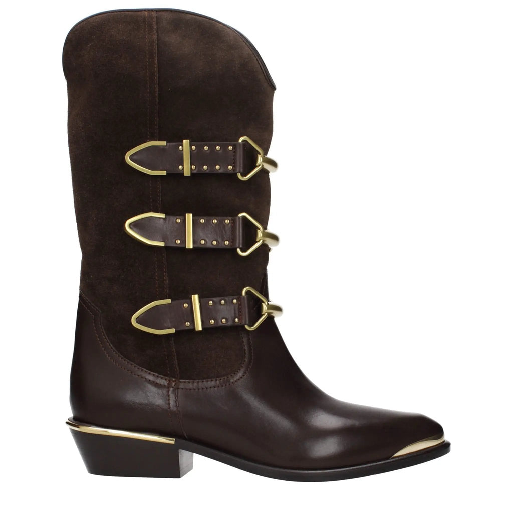 Bottines Isabel Marant en cuir marron