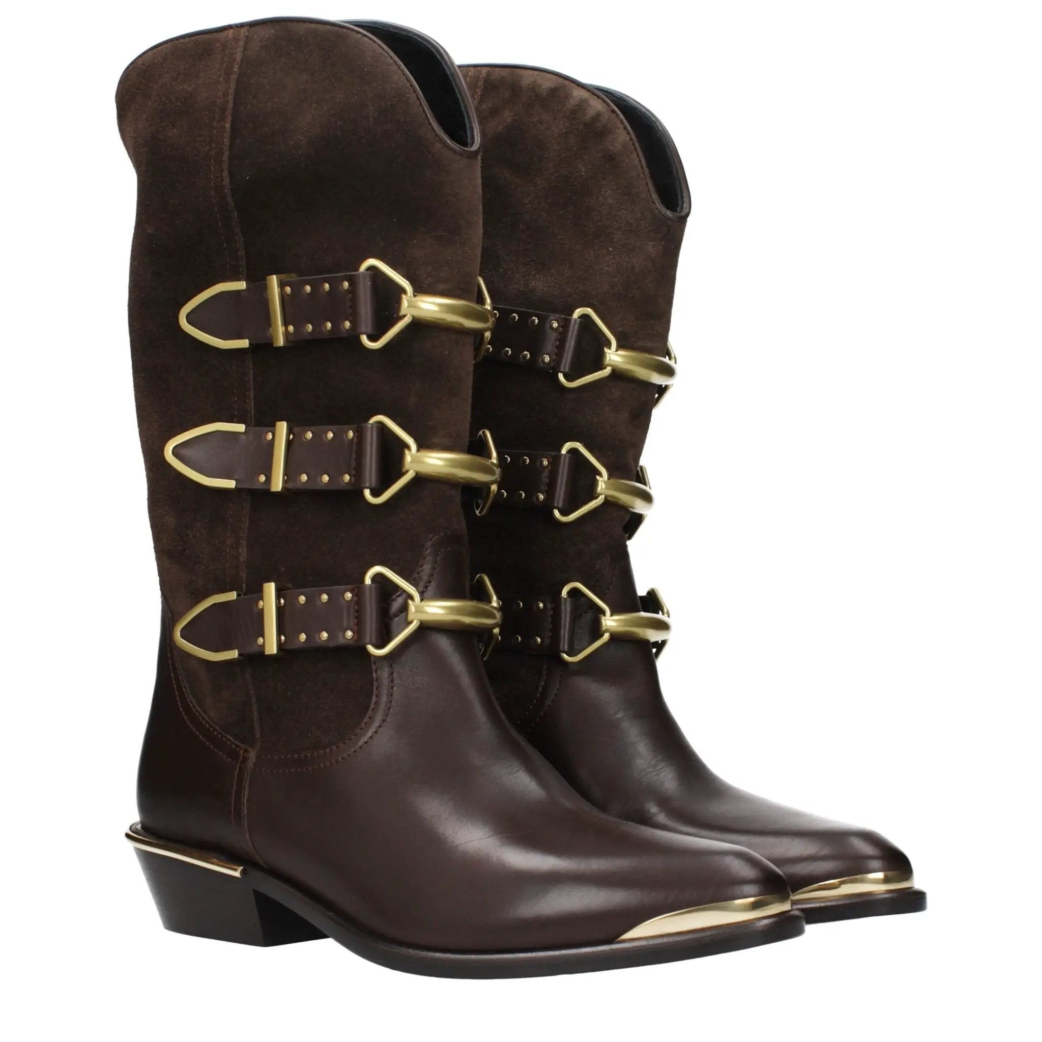 Bottines Isabel Marant en cuir marron