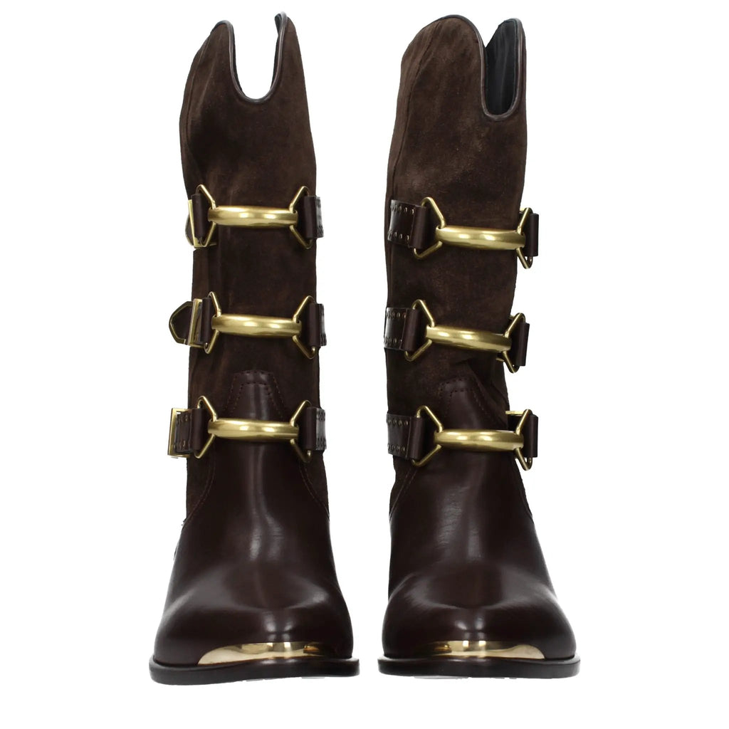 Bottines Isabel Marant en cuir marron