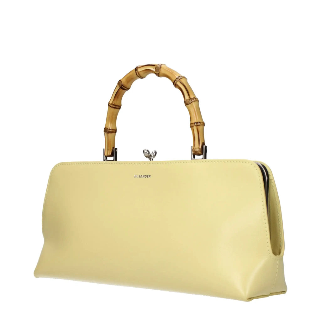 Sac à main en cuir jaune Jil Sander