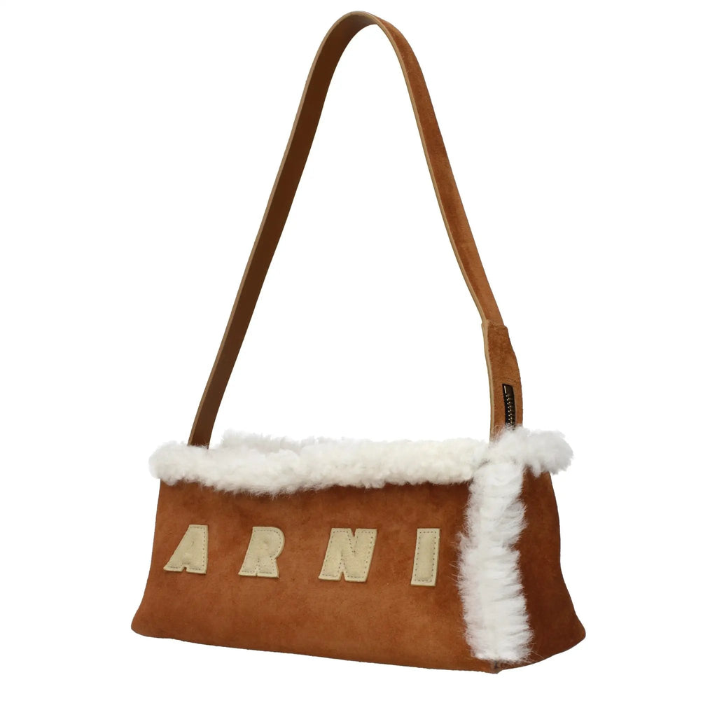 Sac bandoulière Marni en cuir marron
