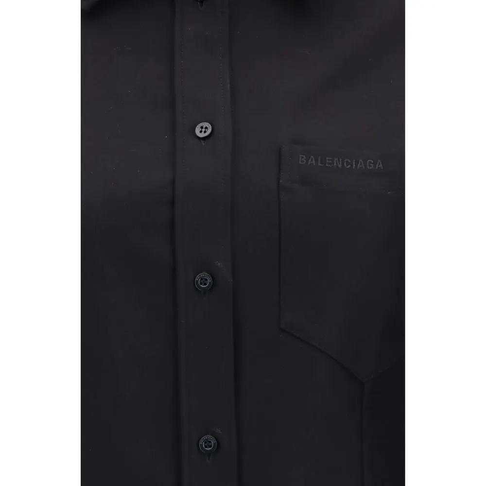 Chemise habillée en coton noir Balenciaga