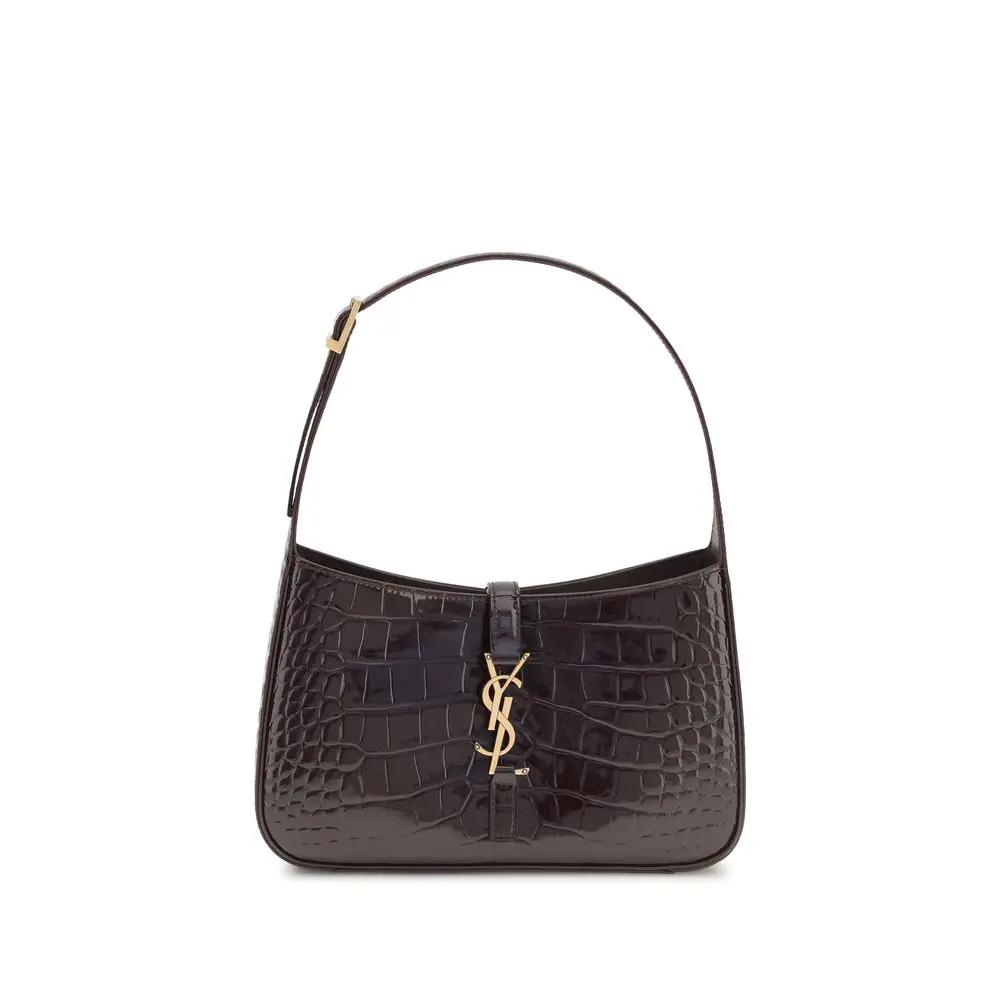 Sac à bandoulière en crocodile Saint Laurent Bordeaux