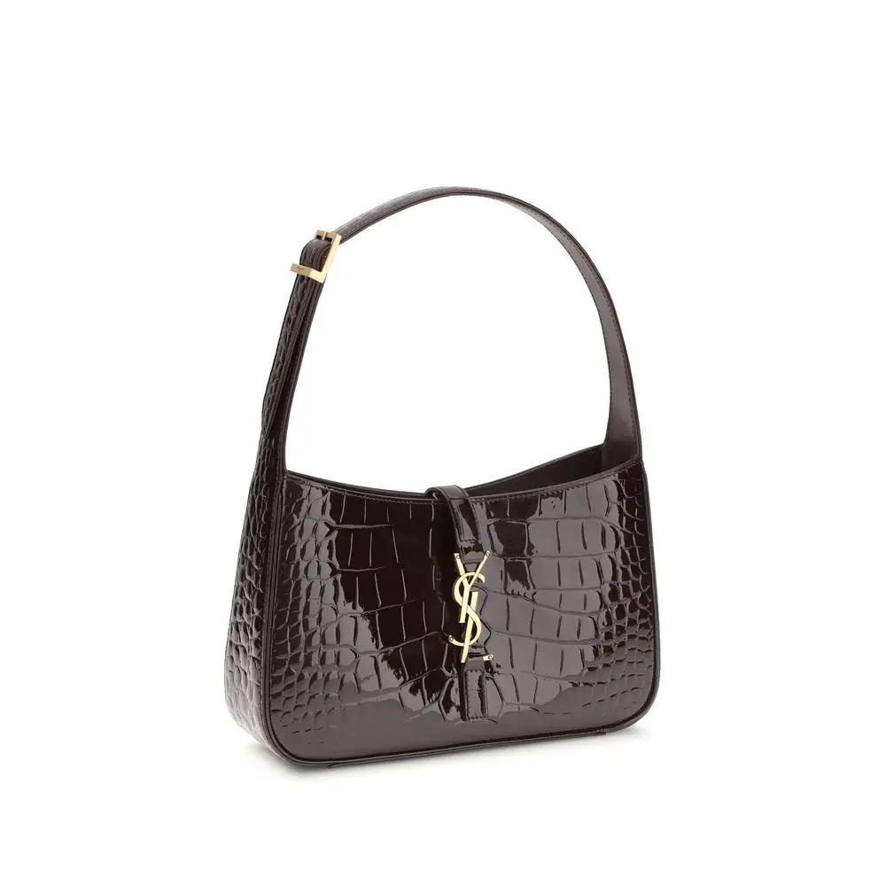 Sac à bandoulière en crocodile Saint Laurent Bordeaux