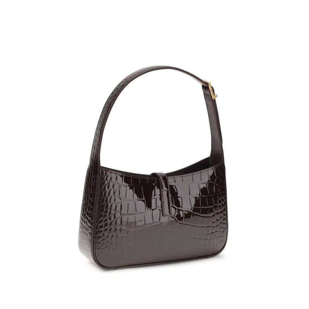 Sac à bandoulière en crocodile Saint Laurent Bordeaux