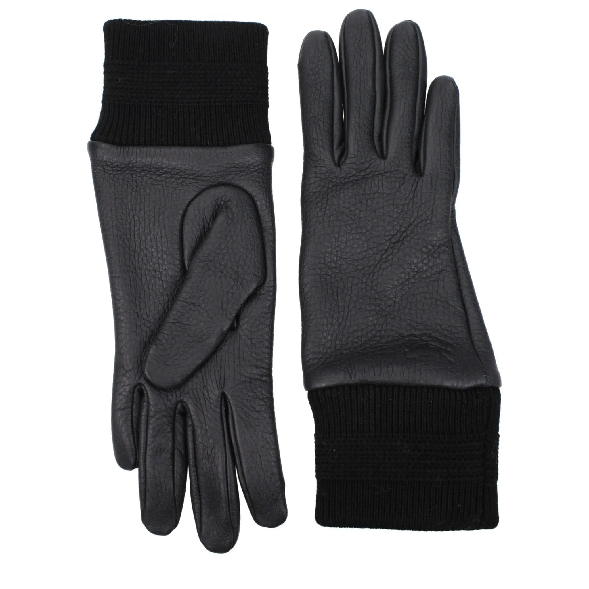 Gants en cuir noir Burberry