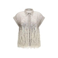 Brunello Cucinelli Beige Silk Shortsleeve Shirt