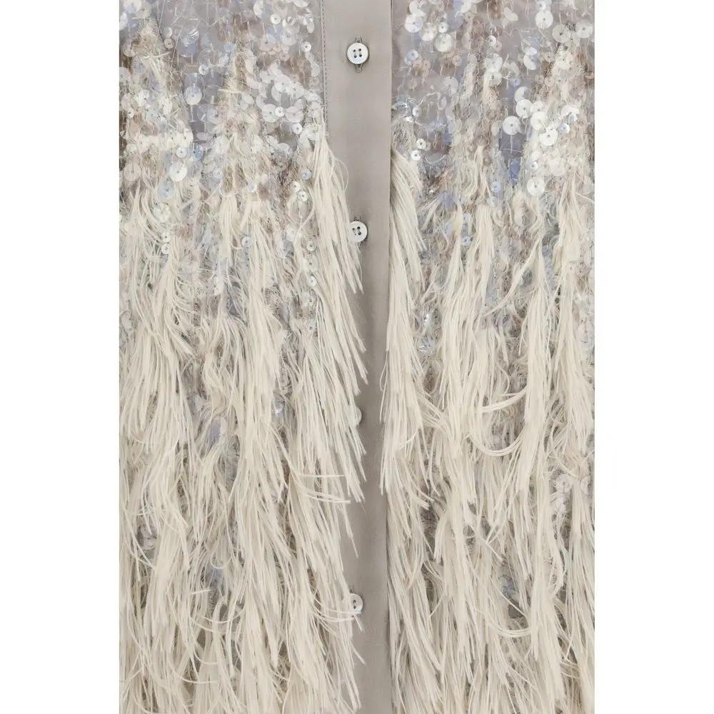 Brunello Cucinelli Beige Silk Shortsleeve Shirt