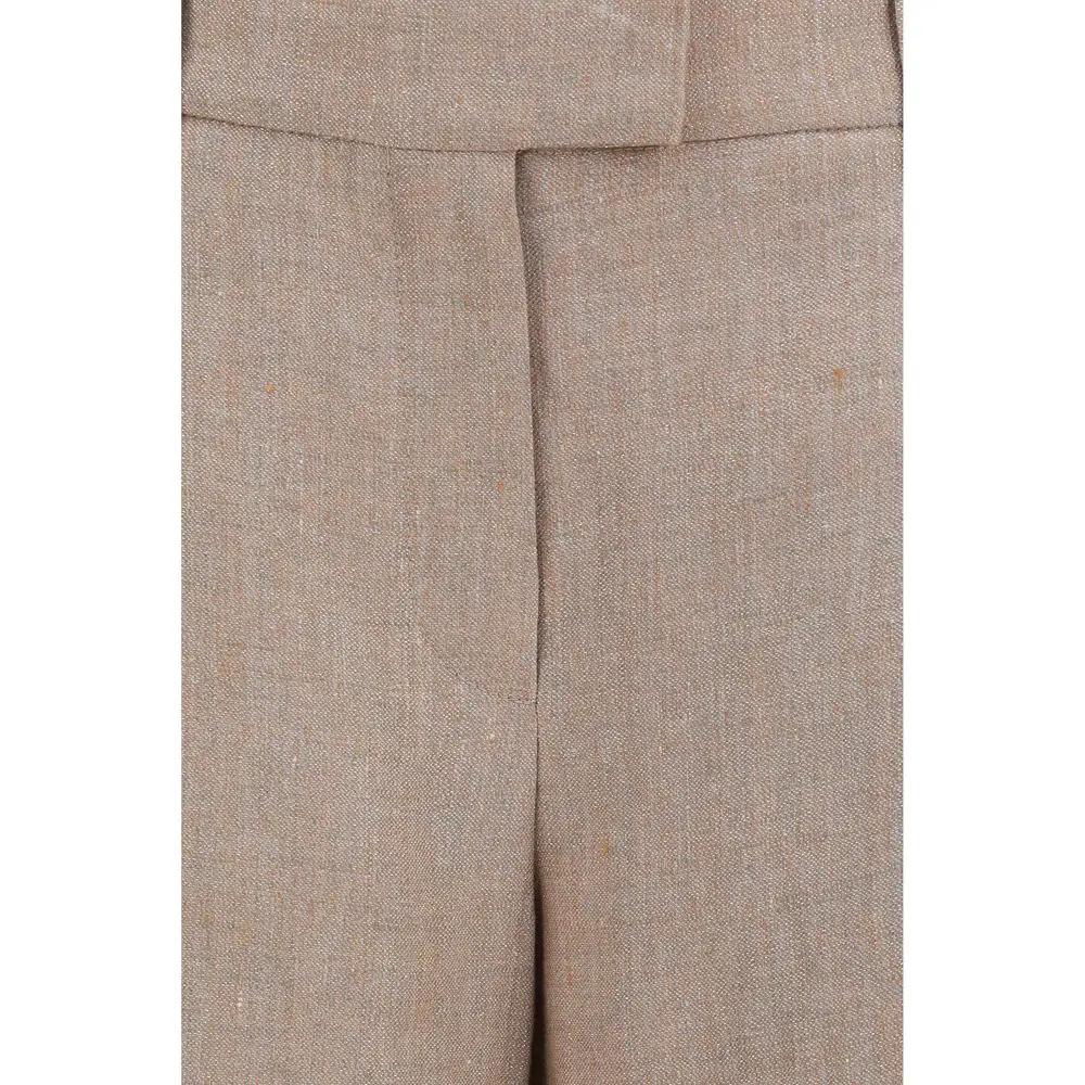 Brunello Cucinelli Pantalon décontracté en lin beige
