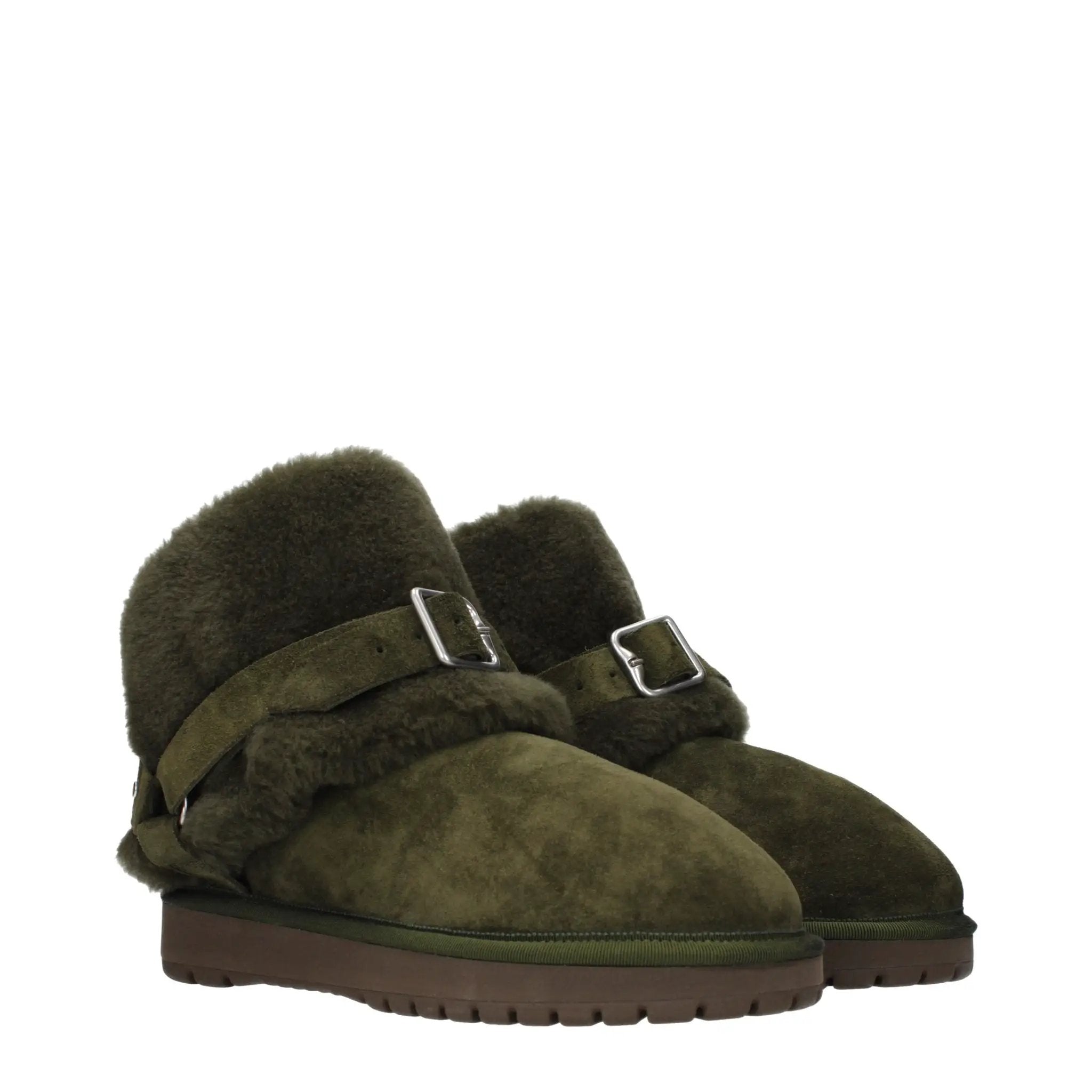 Bottines en cuir vert Burberry