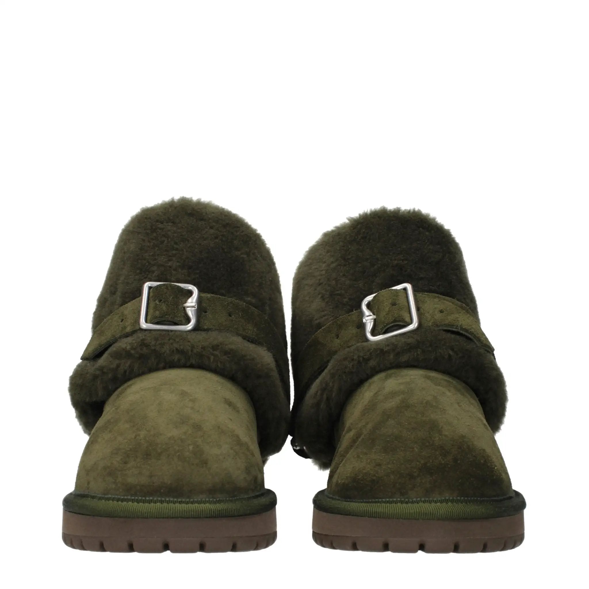 Bottines en cuir vert Burberry