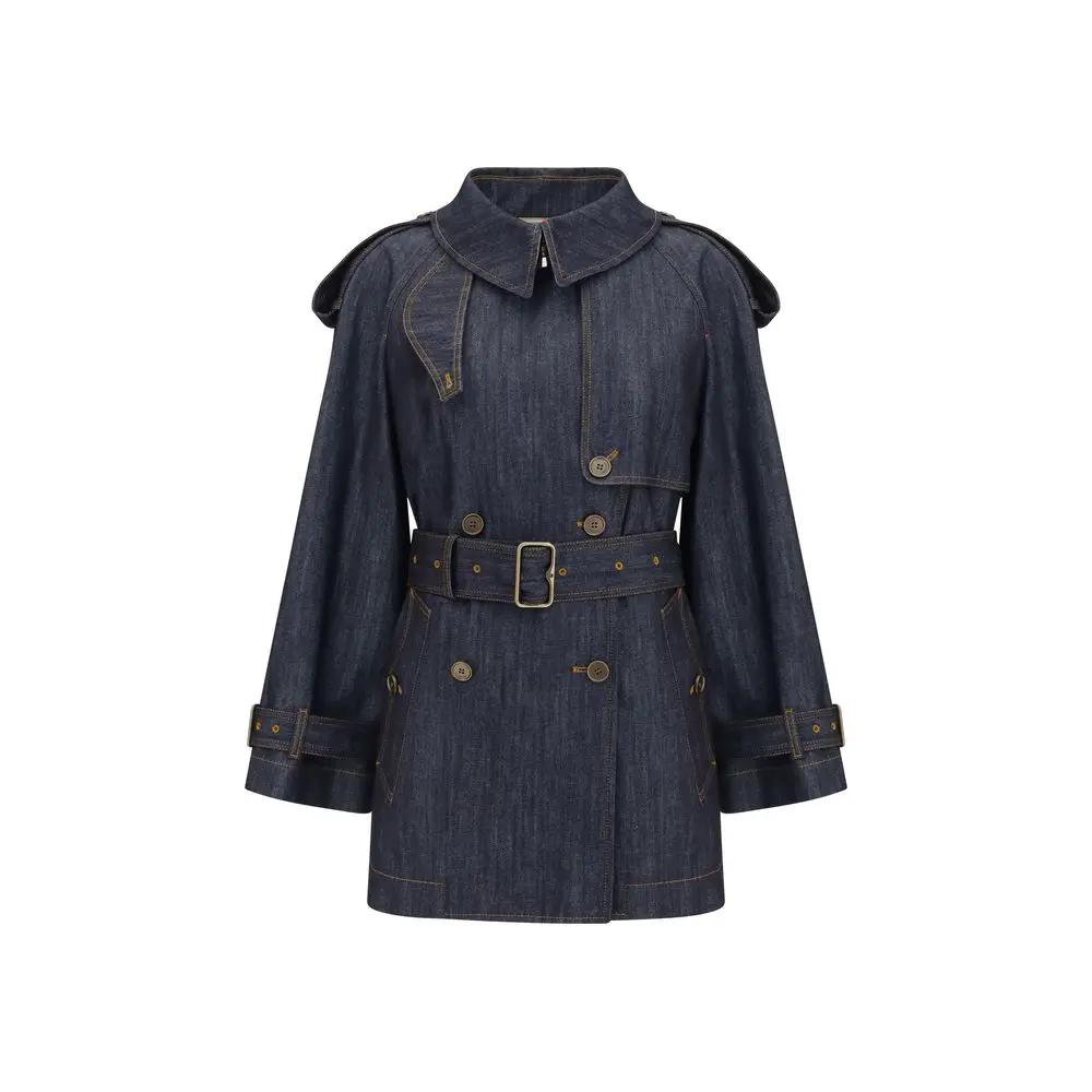 Manteau en coton bleu Burberry