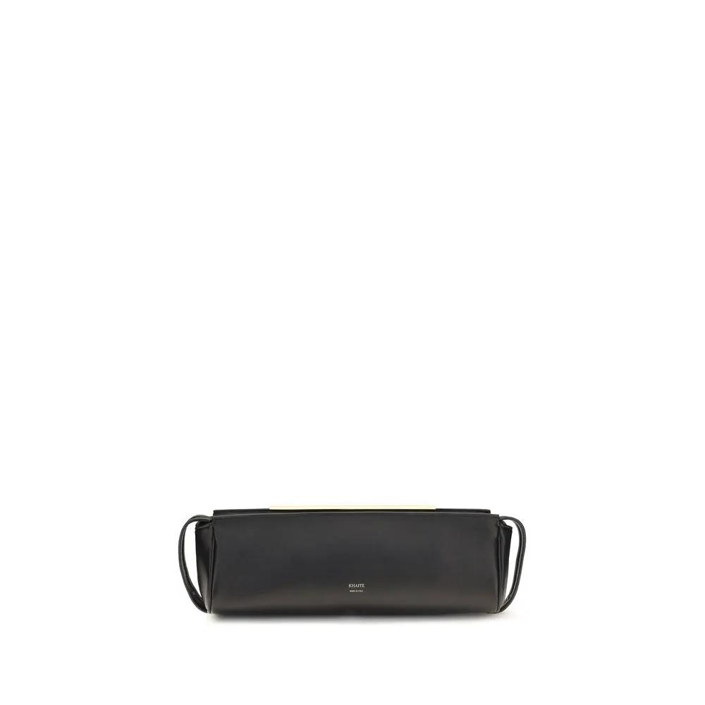Pochette en cuir de veau noir Bos Taurus Khaite
